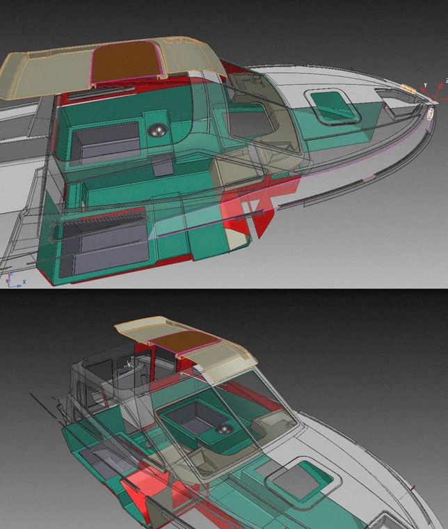 CAD model of the superstructure